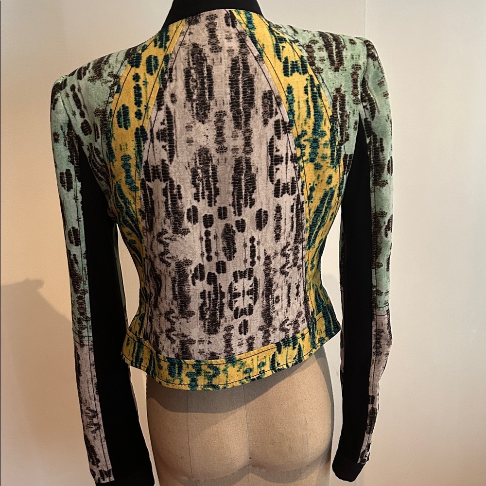 Bcbgmaxazria Multicolor Patterned Bomber Jacket - image 5